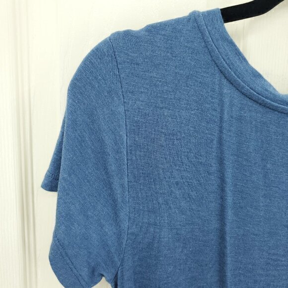 Prana Modal Foundation Ruched Short Sleeve Tee Mini Dress M Blue - Picture 8 of 16